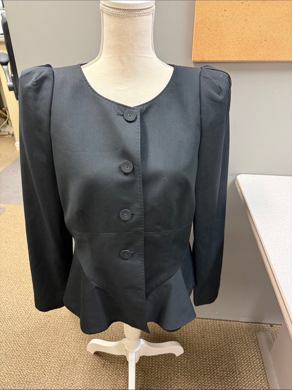 Albert Nipon Black Peplum Blazer